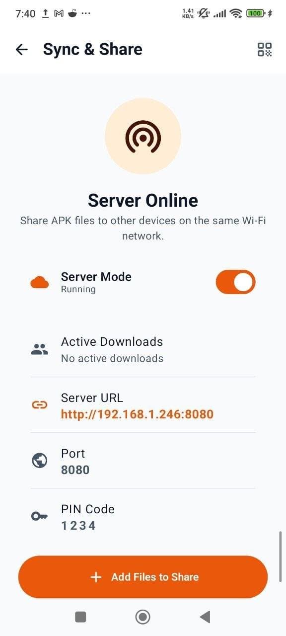 Share APK files with other devices on the same Wi-Fi network using Universal Installer